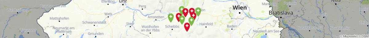 Kartenansicht für Apotheken-Notdienste in der Nähe von Kilb (Melk, Niederösterreich)